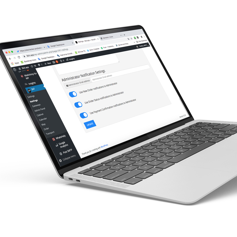Admin panel for booking system